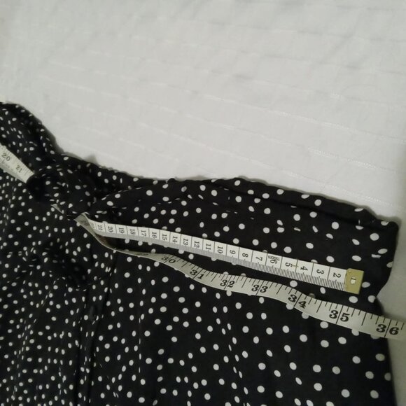 Vintage polka dot skirt, revamped, stretch waistband, cotton and polyester - Picture 6 of 6